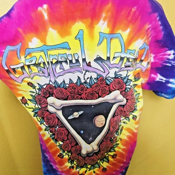1992 Grateful Dead Space Your Face Liquid Blue Tie Dye Shirt Large Vintage - Picture 9 of 16